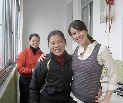 Liz Long working in China