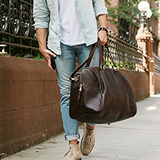 LUND Leather Brown Duffel